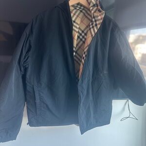 Men's Navy Jacket with Plaid Lining